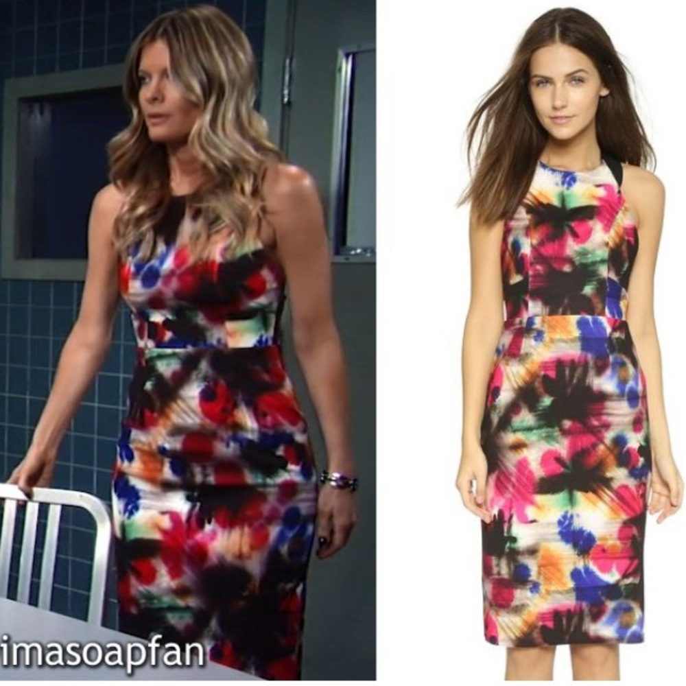 Milly. Gorgeous multi colored Sheath Midi Dress!  Size 8